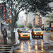 Rainy 6th Ave Taxis